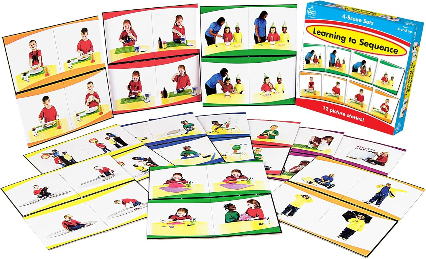 Carson Dellosa Education Carson Dellosa Learning to Sequence Pre-Reading Puzzle Game Set for Kids, Preschool Learning Activity, Storytelling Game for Classroom and Homeschool (42 pc), 9" x 2" x 9"