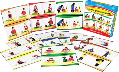 Carson Dellosa Education Carson Dellosa Learning to Sequence Pre-Reading Puzzle Game Set for Kids, Preschool Learning Activity, Storytelling Game for Classroom and Homeschool (42 pc), 9" x 2" x 9"