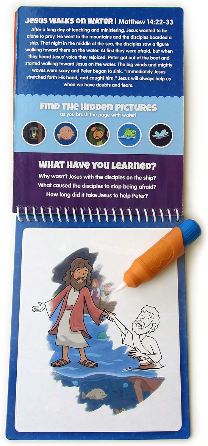Water Reveal Coloring Scripture Book for Kids Ages 3+. New Testament Bible Stories: Preschool, Elementary, Primary, Christian, Religion