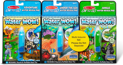 Melissa & Doug Water Wow! Reusable Water-Reveal Activity Pad 2-Pack - Vehicles, Animals Travel Toys, Party Favors, Mess Free Coloring Books for Kids Ages 3+ - FSC Certified