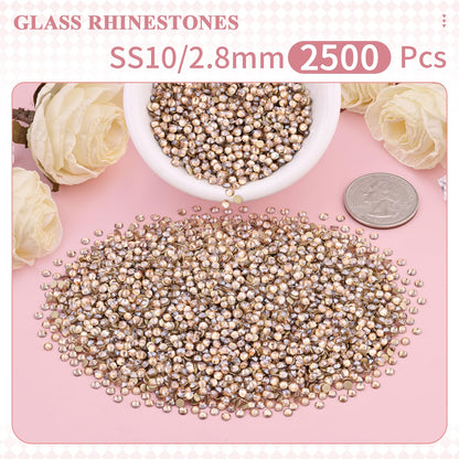 5000PCS SS6/2mm Glass Crystal Rhinestones (Clear), Bedazzling Flatback Rhinestones for Crafting DIY Crafts Nail Art Makeup Decoration, Gems Diamond Charms for Tumbler Shoes Clothing Mug