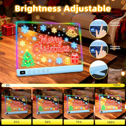 Led Drawing Board with 13 Light Effects, 16" Rechargeable Glow Doodle LED Note Board with Colors, Neon Light Up Drawing Tablet Gifts for Kids for Easter Birthday Christmas Gift Ideas