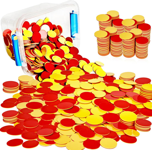 1200 Pcs Two Color Counter Plastic Math Counters Counting Chips for Counting Manipulatvies Educational Sorting Toys Family School Counter Supplies