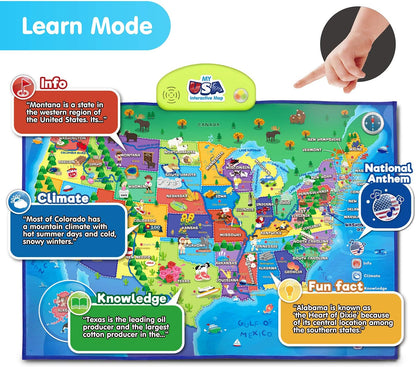 BEST LEARNING i-Poster My World – Interactive Talking World Map for Kids Ages 5-12 to Learn Countries, Flags, and Fun Facts About Our Planet