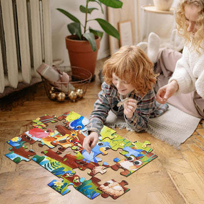Jumbo Floor Puzzle for Kids, Large Jigsaw Puzzles 24 Piece for Kids Ages 3-5,Preschool Learning & Education Toys, Gifts for 4-8 Year Old Boys and Girls (Jungle Animals)