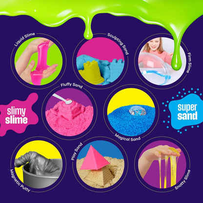 Dan&Darci Slime, Putty & Sand Sensory Science Kit - Slimes for Kids Age 8-10 8-12 - Play Sands Kits for Boys & Girls - 8 9 10 Year Old Boy Gifts - Christmas Birthday Gift - STEM Toys