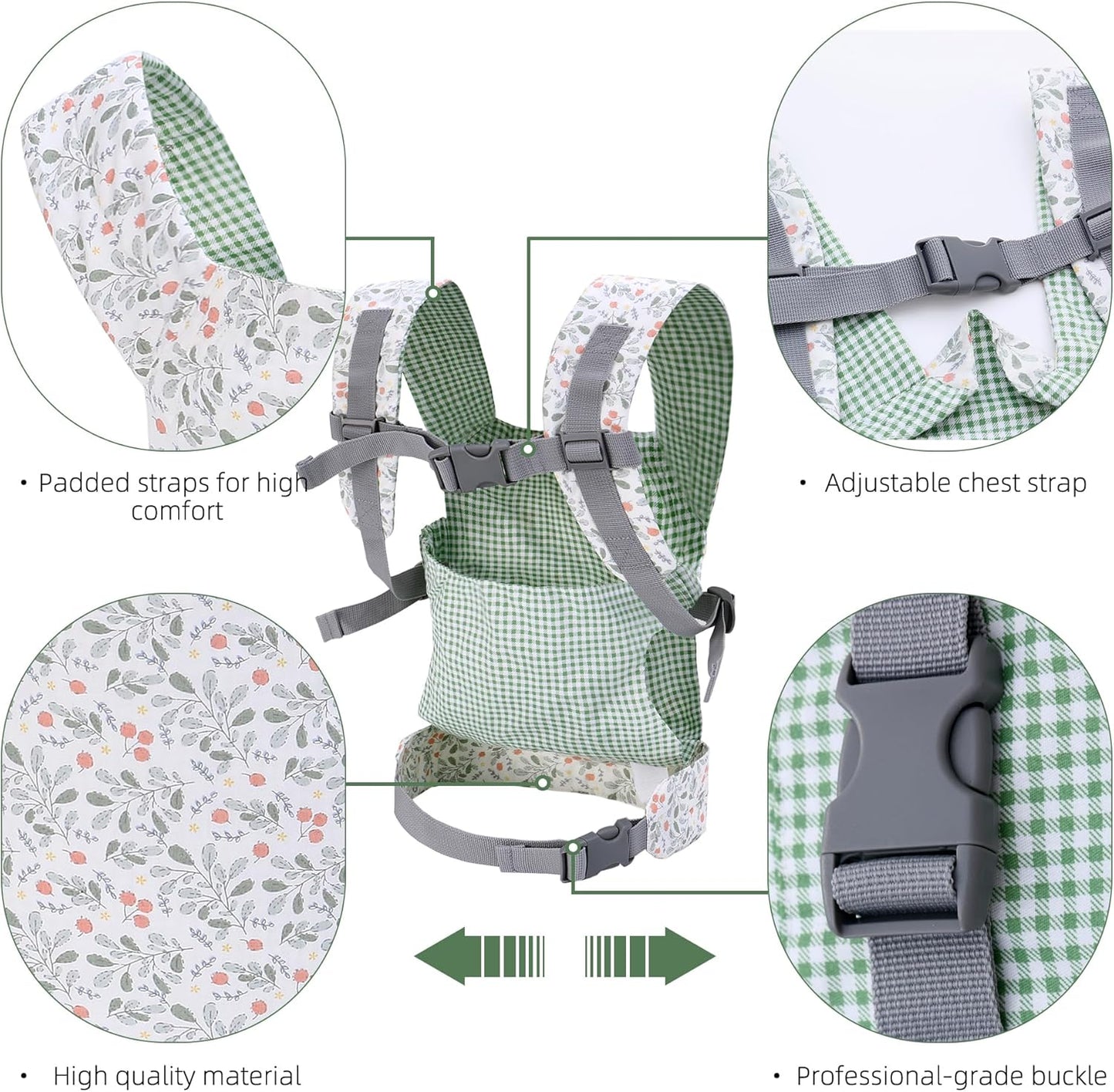 Miracle Baby Doll Carrier for Kids, Front and Back Baby Doll Accessories Backpack Kid Toddlers Play Toy Baby Carriers with Adjustable Straps for Little Girls