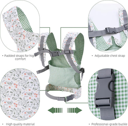 Miracle Baby Doll Carrier for Kids, Front and Back Baby Doll Accessories Backpack Kid Toddlers Play Toy Baby Carriers with Adjustable Straps for Little Girls