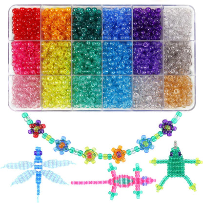 1720+pcs Pony Beads Kit 1830pcs 6 Style Letter Alphabet Beads Rainbow Plastic Pony Bead Bulk Multicolor Kandi Bead Elastic String DIY Crafts Jewelry Making Kit for Bracelets Necklaces