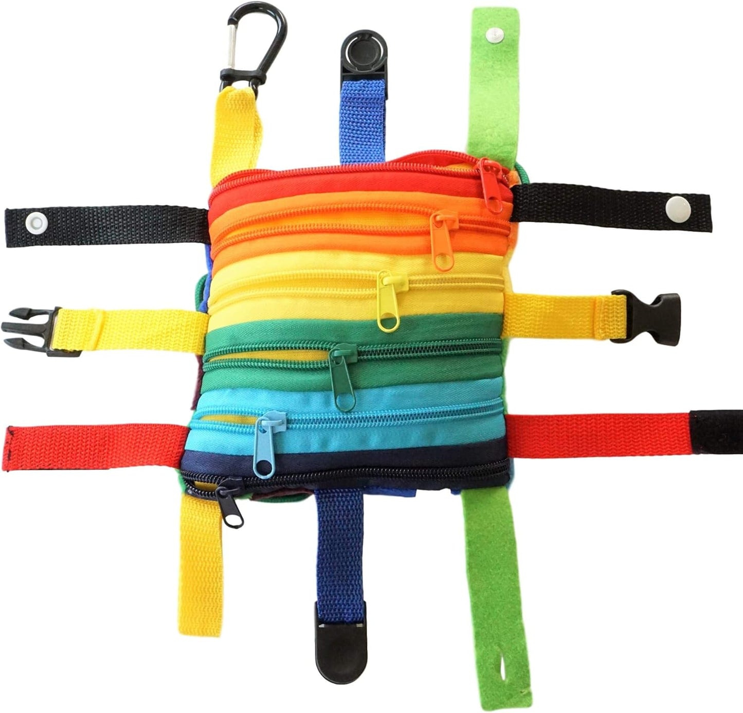 SENSORY4U Buckle Pillow Sensory Fine Motor Development Toy Activity Plushie - OT Therapy Tool Threading Counting Colors Latches Sorting Skills in One - 2nd Edition