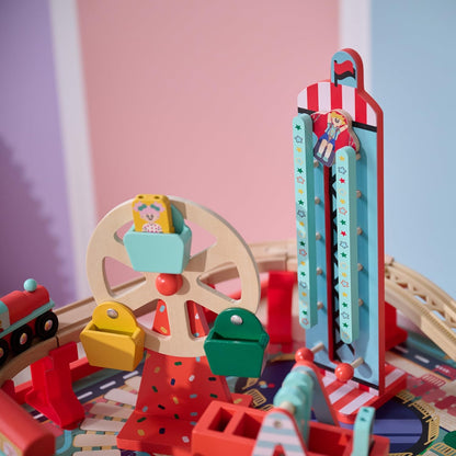 Teamson Kids Preschool Play Lab 7-in-1 Large Wooden Activity Cube Station Center Bead Maze and Counting for Kids Baby Toys, Natural