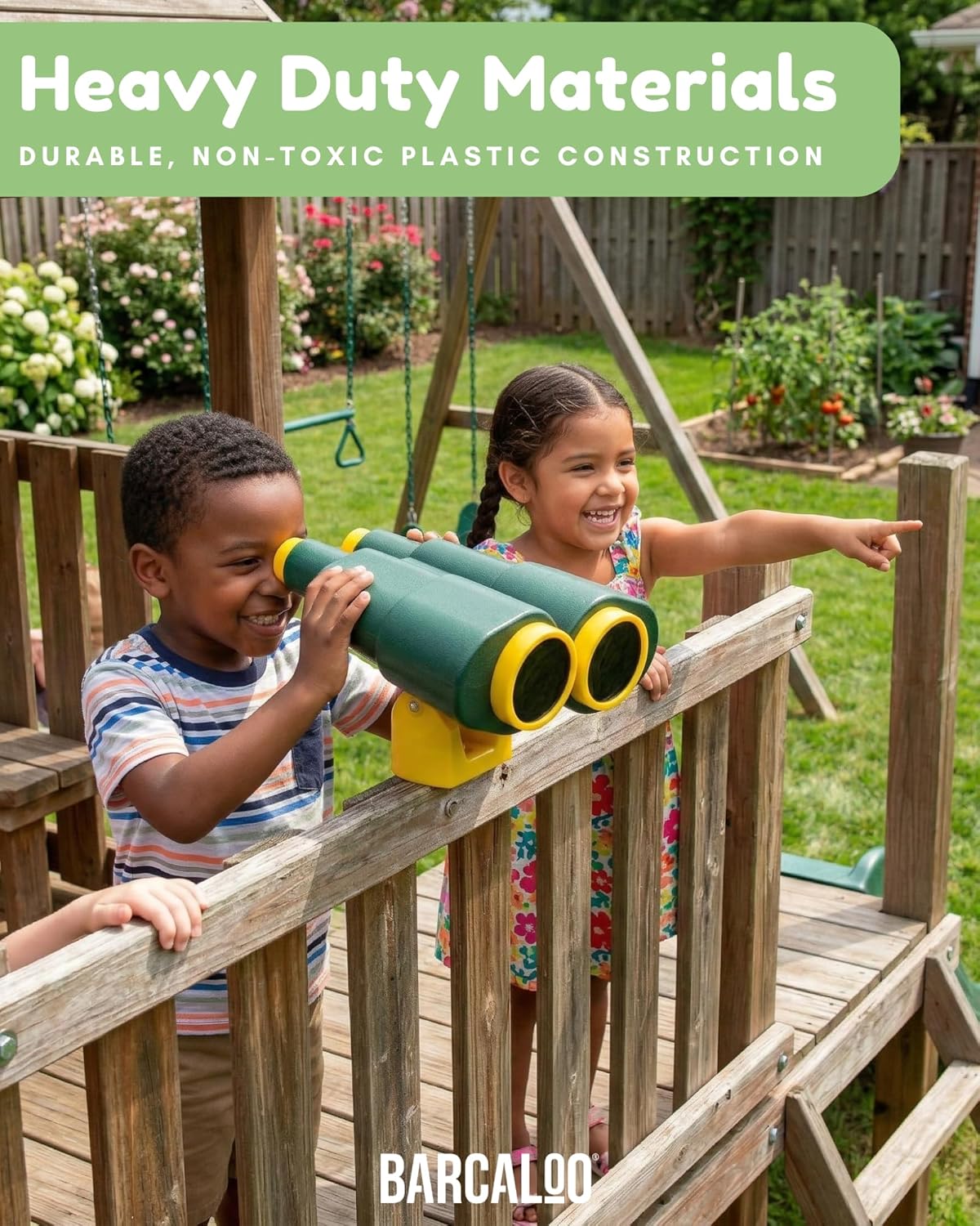 Barcaloo Kids Playset Telescope - Outdoor Backyard Playground Accessories for Kids, Pirate Telescope for Swingset, Jungle Gym, Treehouse, and Playset Accessories