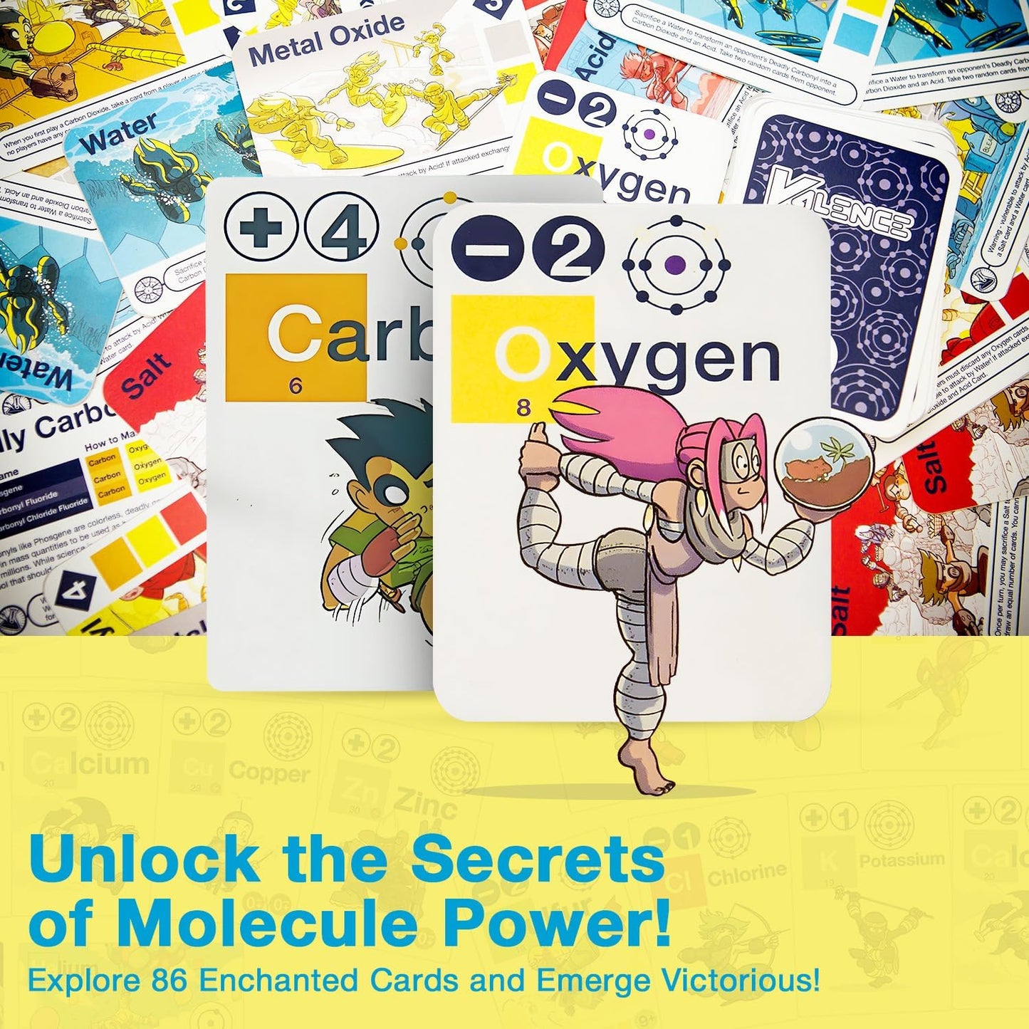 Valence Periodic Table for Kids 8-12 Chemistry Games - Periodic Table of Elements, Science Gifts, Educational Science Games Molecules, Chemistry Gifts, Elements Toys, Basic Educational Card Game