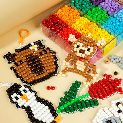 1720+pcs Pony Beads Kit 1830pcs 6 Style Letter Alphabet Beads Rainbow Plastic Pony Bead Bulk Multicolor Kandi Bead Elastic String DIY Crafts Jewelry Making Kit for Bracelets Necklaces