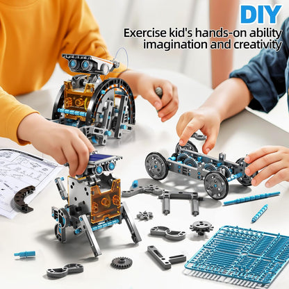 STEM Toys for Ages 8-13, Solar Powered Kits Toys Robotics for Kids Ages 8-12, Educational Building Science Experiment Kit, Boys Gifts for Kids 8 9 10 11 12 13 Years Learning Projects (Blue)