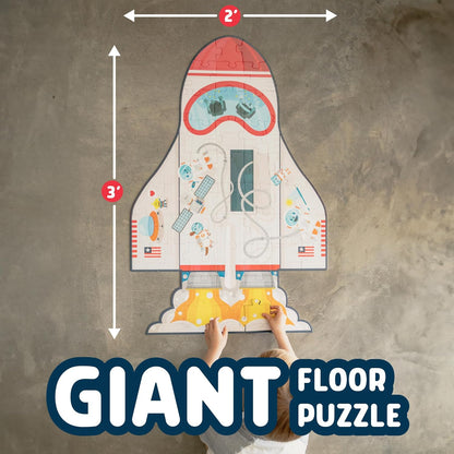 Chuckle & Roar Dinosaur Glow Floor Puzzle 50 Piece Kids Puzzle - Giant 2 x 3 Foot Glow in The Dark Preschool Puzzle - Large Pieces for Ages 4+ - Educational Dinosaur Puzzle for Screen Free Time