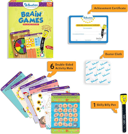 Skillmatics Educational Game - Dots & Mazes, Reusable Activity Mats with Dry Erase Marker, Gifts, Travel Toy, Ages 3 to 6