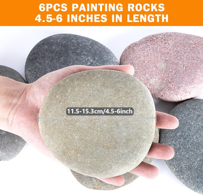 River Rocks for Painting 45 Pcs Large 2-3 Inch Flat Smooth Painting Stones Craft Rock to Paint for Kids Crafts Painting Bulk