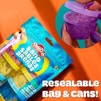 Play-Doh Sand Castle Bucket, 5 Colors & Scents of Play Sand, Resealable Cans with 5 Fun Tools, Sand Castle Building Kit, Creativity for Kids Sensory Bin, Toys for Soft Play