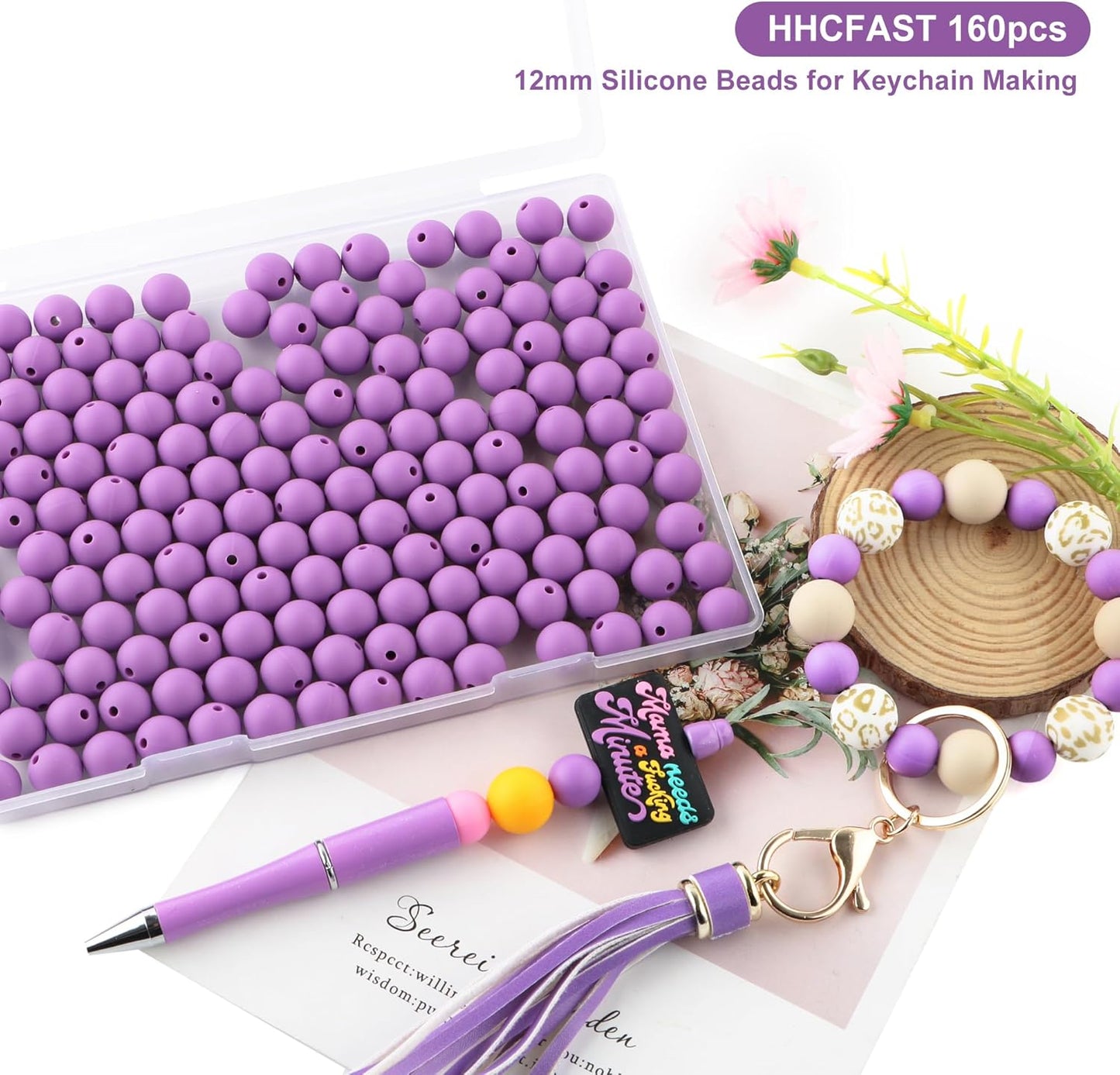 65Pcs 19mm Silicone Beads for Keychain Making Bracelet Necklace, Bulk Round Silicone Beads for Pens（Christmas Green） - Colors B