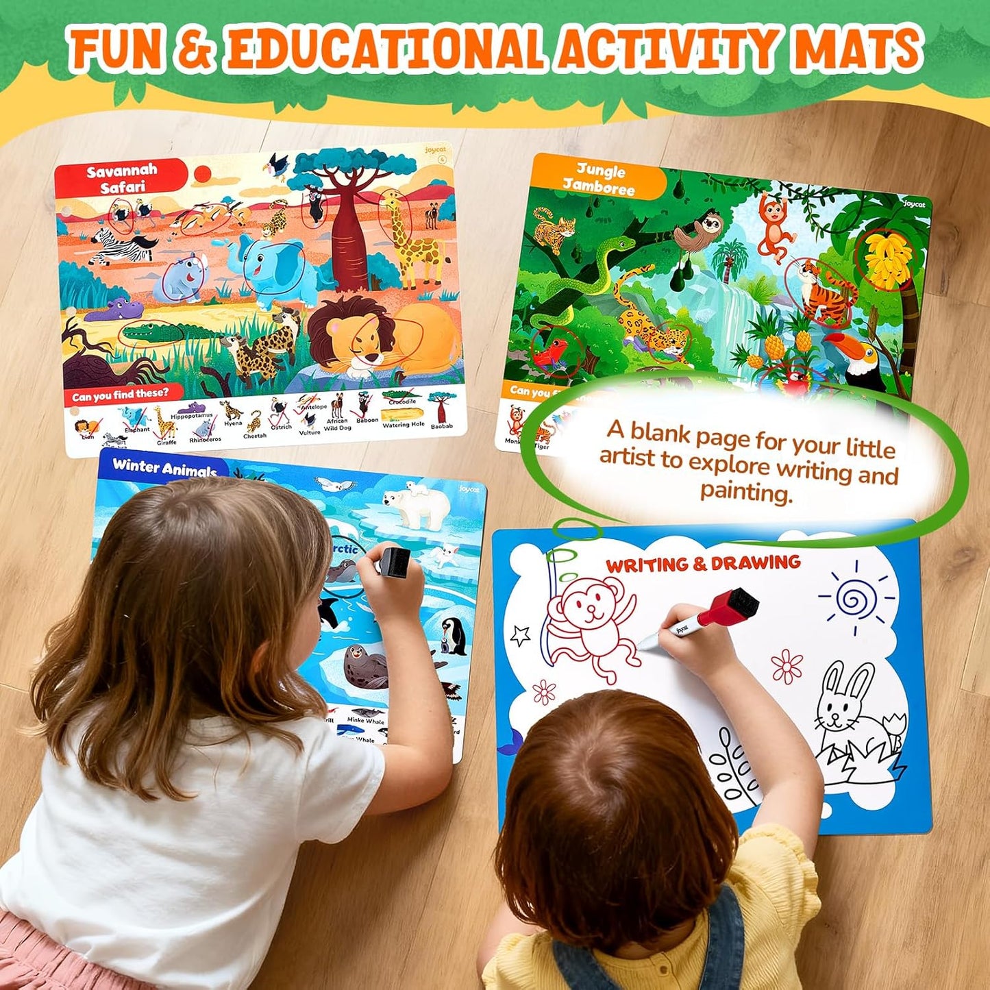 JoyCat Search and Find Activity Books, Animal Preschool Learning Activities for Toddlers & Kids, Travel Toys for Road Trip Car and Airplane, Busy Toy, Educational Game Gifts for Boys Girls Ages 3-5