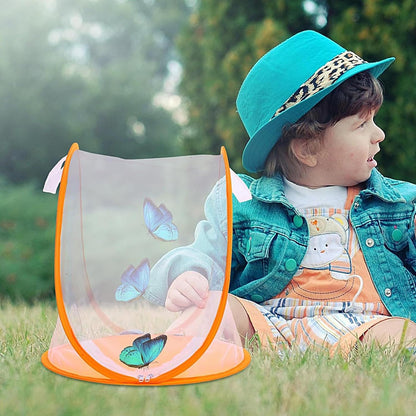 Kids Butterfly Cage - Lightweight Animal Feeder | 33x37cm Zipper Small Butterfly Net Cage, Catching Animal Feeder Educational Toys Growing Breeding House with Zipper for Children Boys Girls