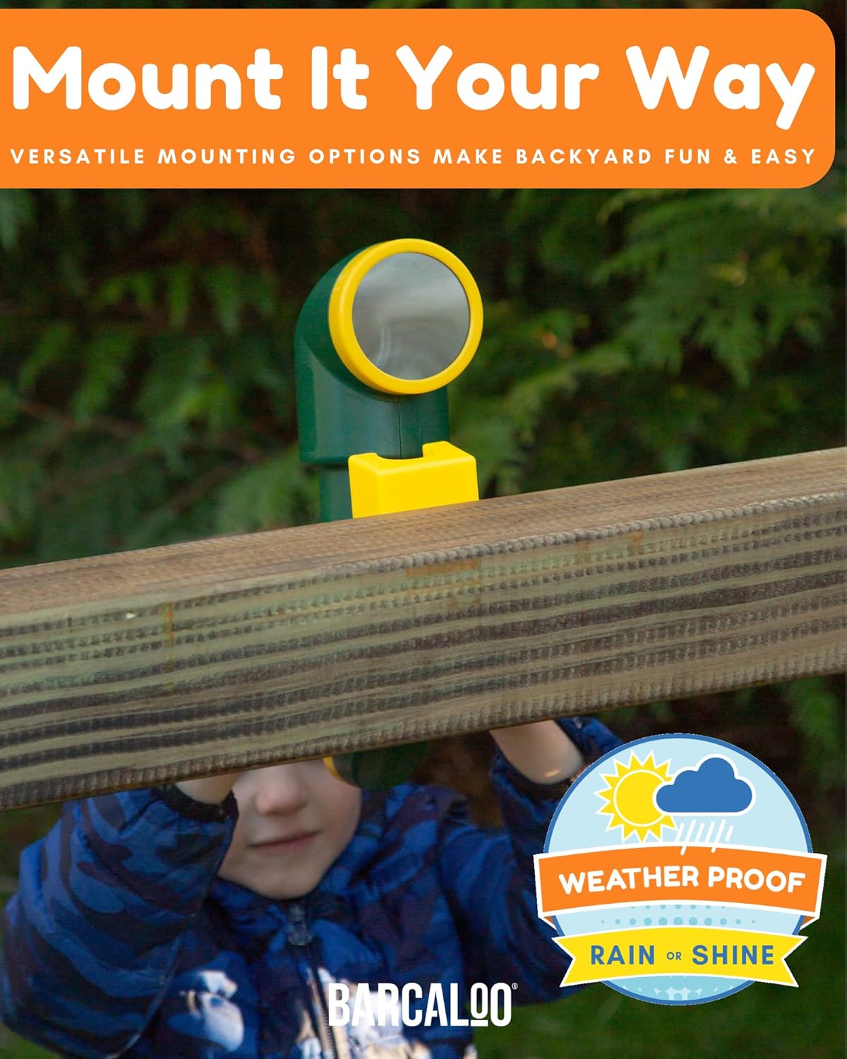 Barcaloo Kids Playset Telescope - Outdoor Backyard Playground Accessories for Kids, Pirate Telescope for Swingset, Jungle Gym, Treehouse, and Playset Accessories