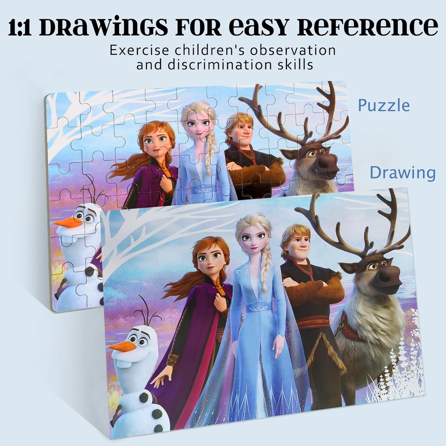 MZZOTOY Puzzles for Kids Ages 4-8, 60 Piece Puzzles for Kids Ages 3-5 in a Metal Box Girls and Boys Learning Educational Jigsaw Puzzle Toys Gifts