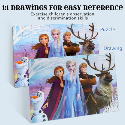 MZZOTOY Puzzles for Kids Ages 4-8, 60 Piece Puzzles for Kids Ages 3-5 in a Metal Box Girls and Boys Learning Educational Jigsaw Puzzle Toys Gifts