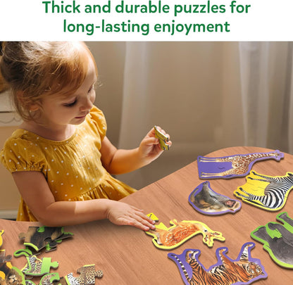 Skillmatics Step by Step Puzzles - 40 Piece Jigsaw & Toddler Puzzle, Montessori Educational Toy for Boys & Girls, Farm Animals, Travel Friendly, Gifts for Kids Ages 3, 4, 5 and Up