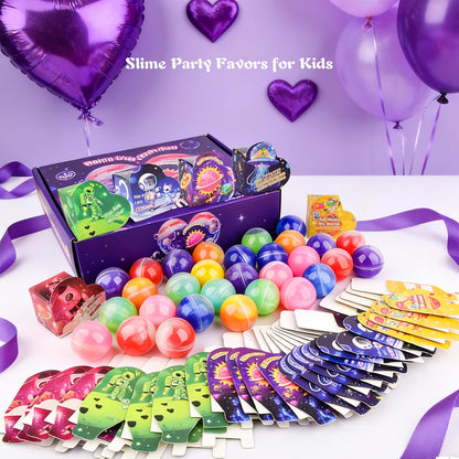 30 Pack Kids Valentines Day Galaxy Slime Gift Kit with Greeting Card Box Stress Relief Fidget Toy for Classroom Exchange School Prizes Birthday Supplies, Valentines Gifts for Kids Classroom