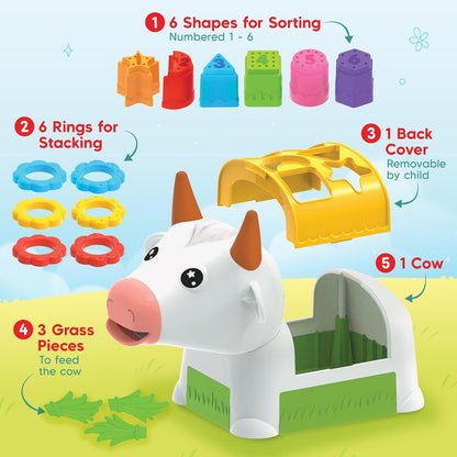 Imagimake Stacking Pots Toys | Leaps & Bounds 6+ Month Old Baby Toy | Learning Toy for Infant & Toddler | 5-in-1 Play & Learn | Stacking, Nesting, Pretend Play | First Birthday Gifts for Girls & Boys