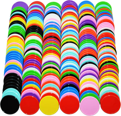 Smartdealspro 1 1/2 Inch 37mm 10 Colors Opaque Plastic Poker Chips Counting Discs Markers Counters with Box for Casino Card Games Math Learning