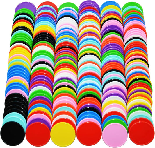 Smartdealspro 1 1/2 Inch 37mm 10 Colors Opaque Plastic Poker Chips Counting Discs Markers Counters with Box for Casino Card Games Math Learning