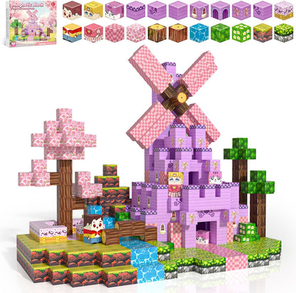 100PCS Magnetic Blocks, Magnet Tiles Toys for Kids, Magnetic Building Blocks Cubes, STEM Montessori Stacking Magnets for Kids, Birthday Gifts for Boys and Girls Age 3+ Years Old