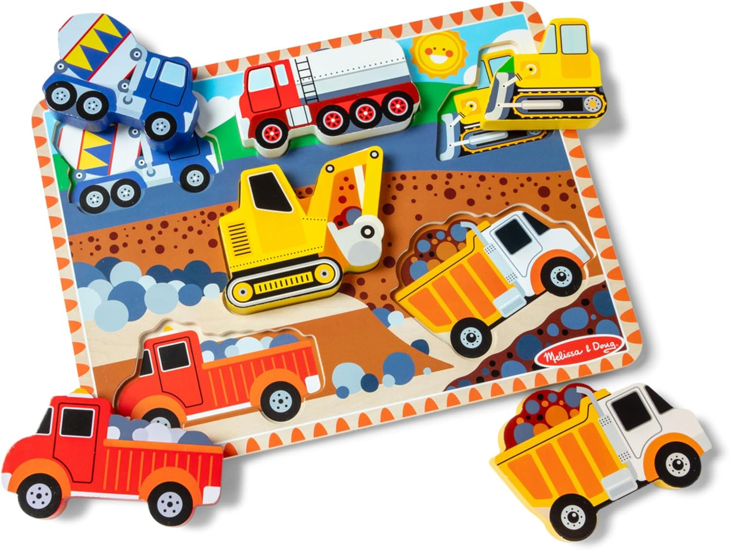 Melissa & Doug Safari Wooden Chunky Puzzle (8 pcs), Educational Screen Free Activity for Toddler, Preschoolers and Kids Ages 2+ - FSC Certified
