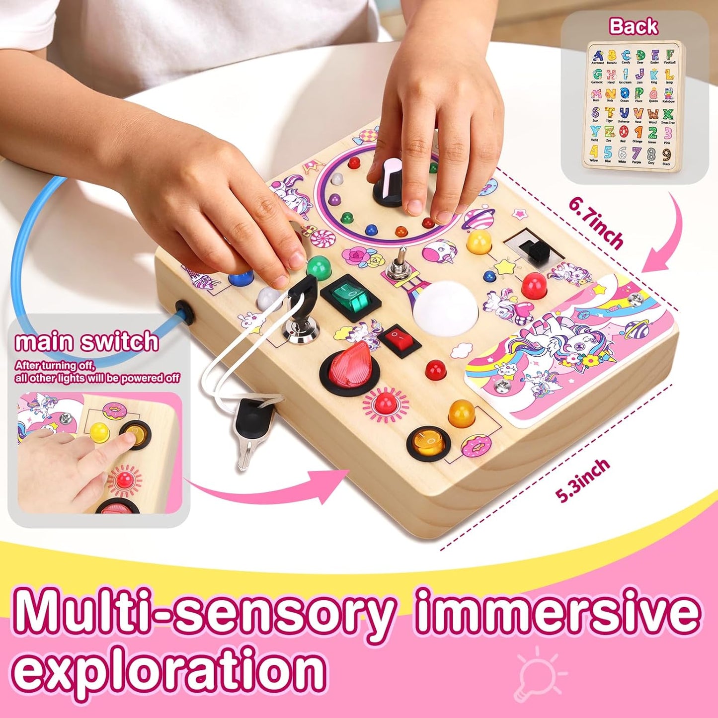 Grarain Busy Board for Toddlers - Montessori Educational Toy for 1-3 Year Old Boys & Girls | Travel-Friendly Sensory Learning Activity | Ideal for Kids with Autism(Clocks Busy Board)
