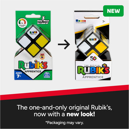 Rubik’s Cube, Apprentice, 2x2 Beginner Cube, Problem-Solving Brain Teaser, Classic Color-Matching Puzzle, Fidget Toy, Sensory Puzzle for Adults, Teens, Kids, for Ages 7 & Up