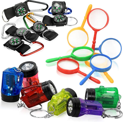 PROLOSO Nature Exploration Kit Outdoor Games Party Favors Toys for Kids Perfect for Adventure Theme Parties, Explorer, Camping, Hikes, Scouts 36 Pack