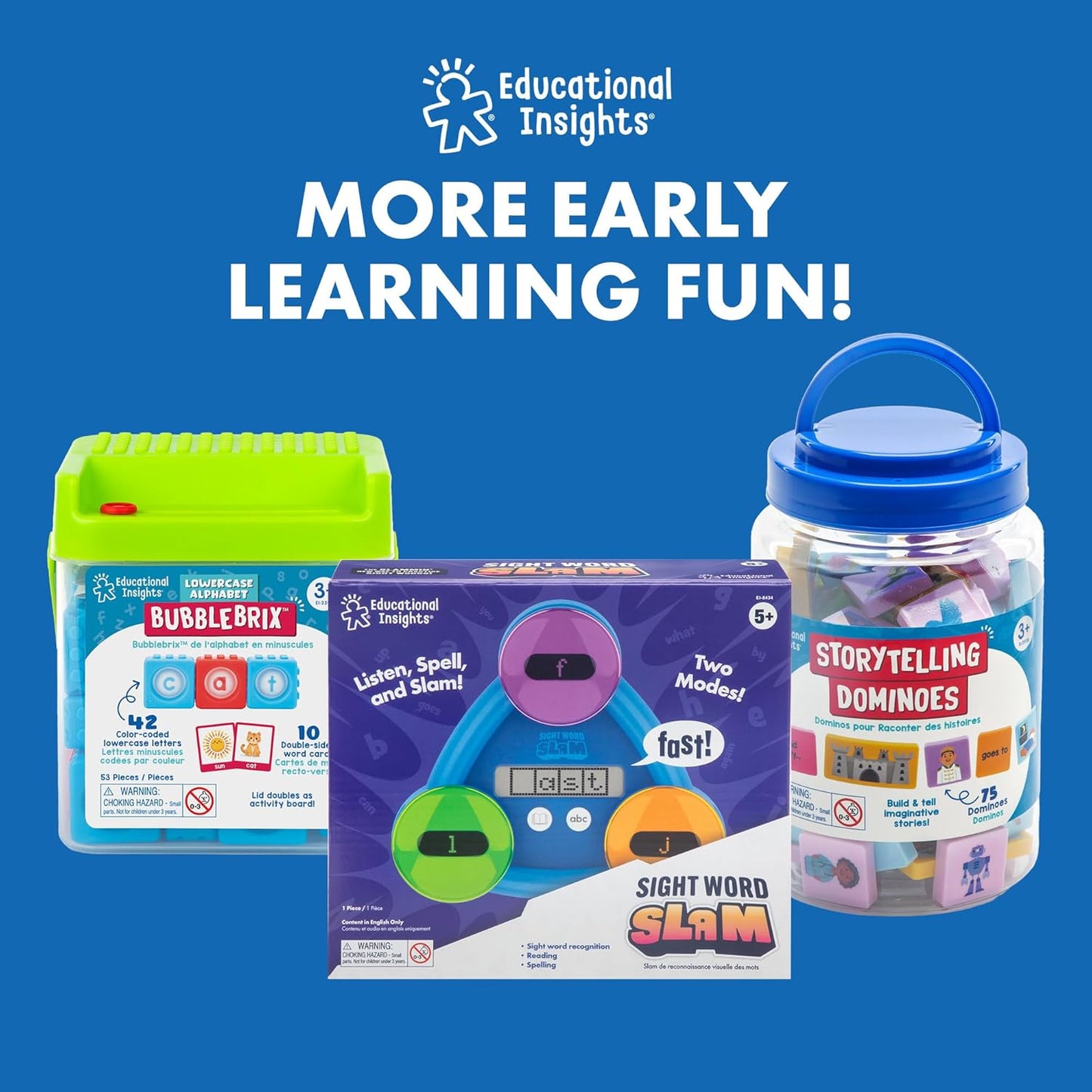 Educational Insights Spell & Drop Word Building Set - CVC Word Games, Kindergarten Learning Activities, Preschool Sight Words, Spelling Toys and Reading Games for Kids 5-7, Learn to Read Flash Cards