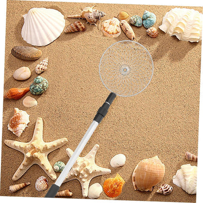 Beaupretty 2pcs Multifunction Retractable Beach Sand Sifter with Stainless Steel Shell Scoopers and Telescopic Aluminum Rods Lightweight and Portable Tools for Sand Sculpting and Shell