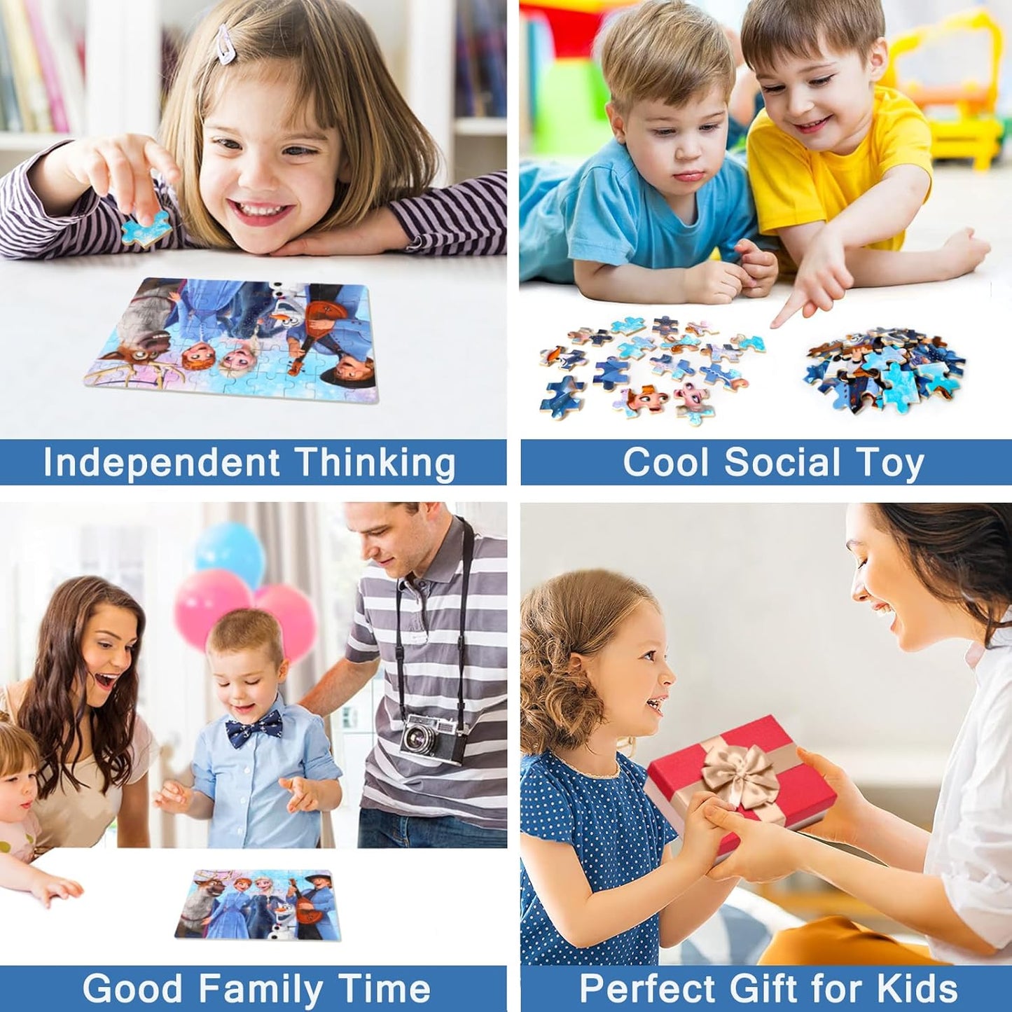 MZZOTOY Puzzles for Kids Ages 4-8, 60 Piece Puzzles for Kids Ages 3-5 in a Metal Box Girls and Boys Learning Educational Jigsaw Puzzle Toys Gifts