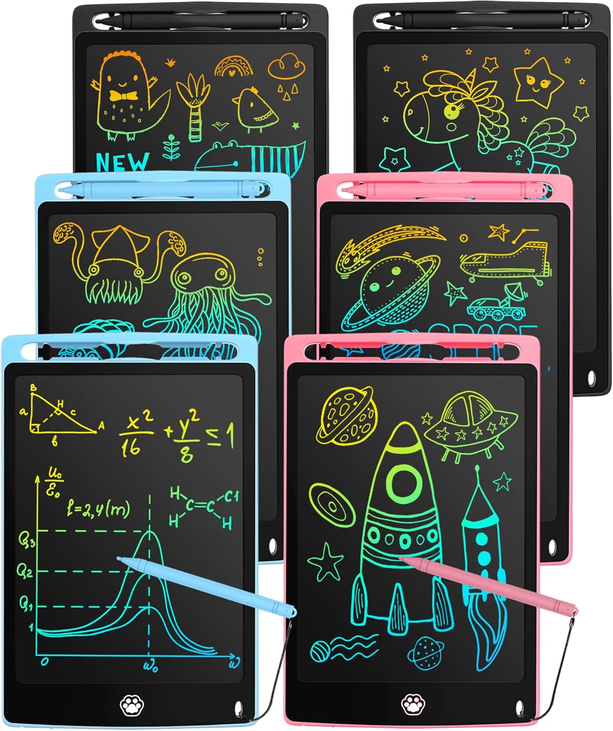 2 Pack LCD Writing Tablet, Electronic Drawing Writing Board, Erasable Drawing Doodle Board, Doodle Pad Toys for Kids Adults Learning & Education, 8.5IN(Blue+Pink)