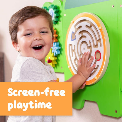 Spark & Wow Crocodile Activity Wall Panels | Light Green | Ages 18m+ | Montessori Sensory Wall Toy | 9 Activities| Busy Board Toys for Toddlers