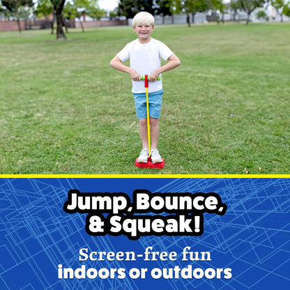 Dueling Stomp Hopper Pogo Stick - Jump, Bounce & Squeak Foam POGO Jumper for Kids - Toddler Pogo Stick with Soft Grips & Stretchy Bands - STEM Indoor & Outdoor Toys for 3-5 Year Olds