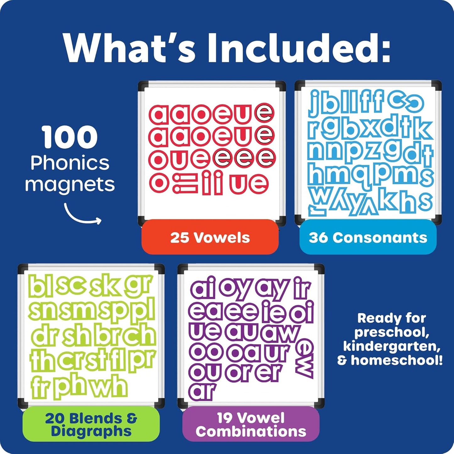 Learning Resources Phonics Magnets - Magnetic ABC, Alphabet Recognition for Preschoolers, Phonics and Spelling, Classroom, Teach Toddler Reading, Language Development, Educational Toy, Gifts for Kids