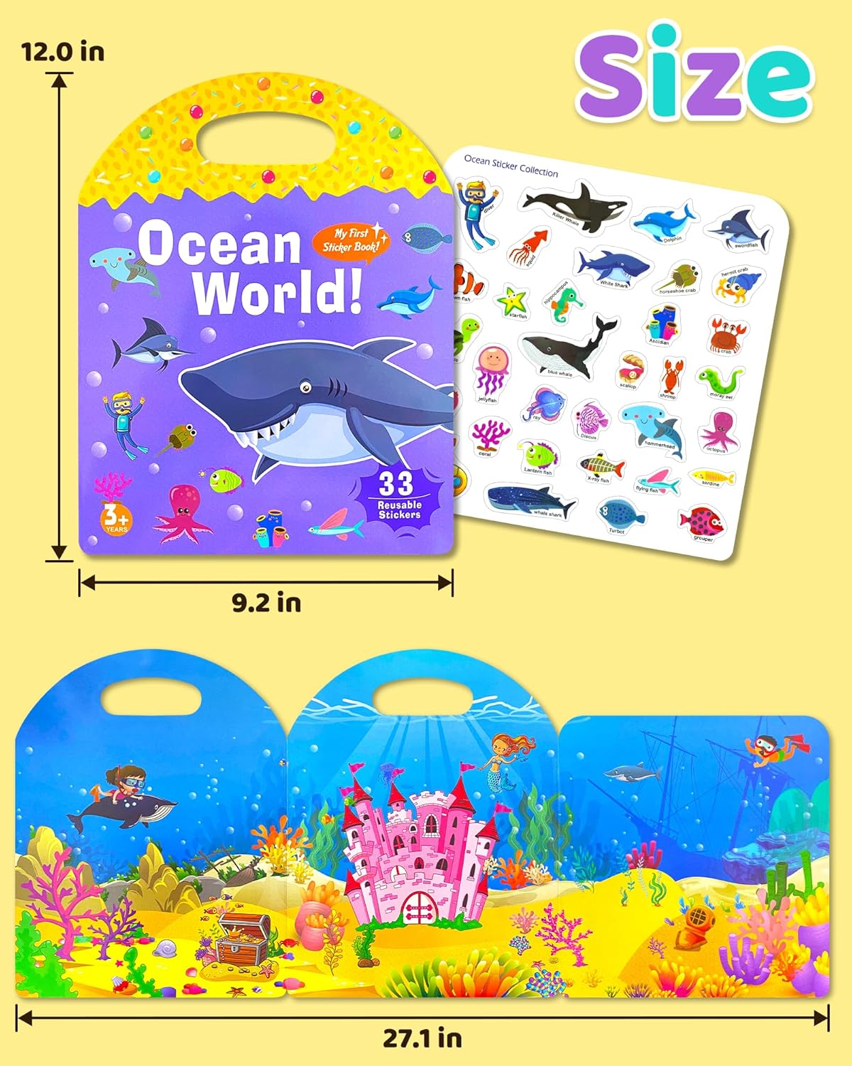 Benresive Reusable Sticker Books for Toddlers, Fun Travel Stickers for Kids, Toddler Sticker Book, Crafts Activities for Toddlers, 3 and Up Birthady Gifts - Vehicle