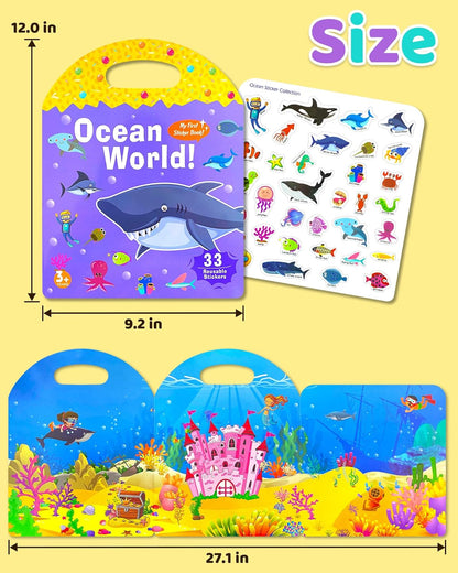 Benresive Reusable Sticker Books for Toddlers, Fun Travel Stickers for Kids, Toddler Sticker Book, Crafts Activities for Toddlers, 3 and Up Birthady Gifts - Vehicle