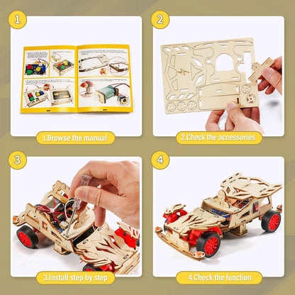 STEM Kits for Kids Age 8-10, STEM Toys for Boys 8-13, Remote Control Model Car Building Kits, Wood 3D Puzzles 8-12, Science Crafts Projects, Gifts for 8 9 10 11 12 13 14 Year Old Teen Boys Girls