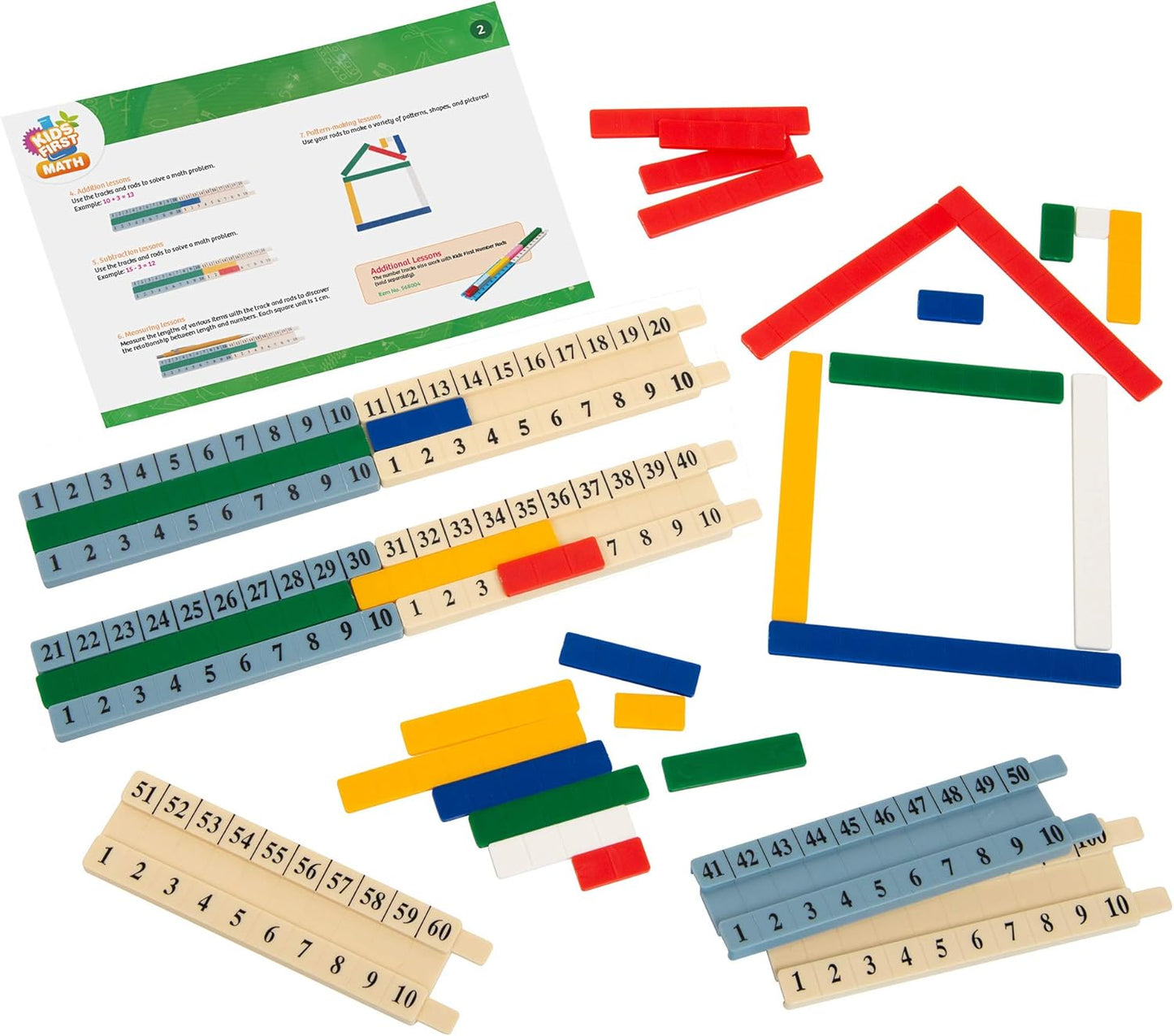Kids First Math: Number Track Math Kit w/Lesson Guide | Develop Skills in Counting, Sorting, Sequencing, Pattern Recognition & More | Visual Hands-on Math for at-Home or Classroom Learning, Ages 3+